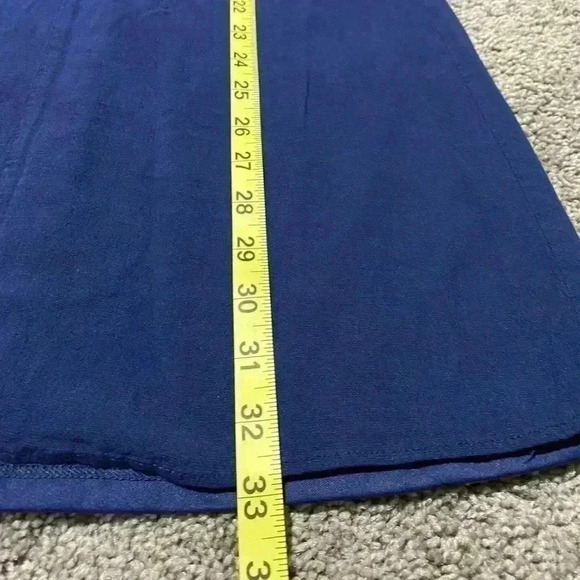 Charming Charlie S Navy blue flowy dress ruffled sleeves crisscross back - Picture 8 of 9